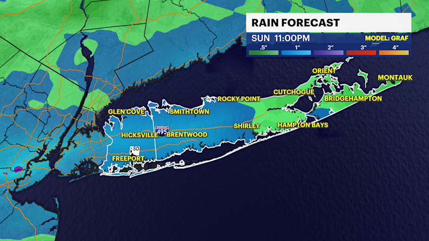 Video thumbnail for Showers today, breezy & damp with coastal flooding this week on Long Island
