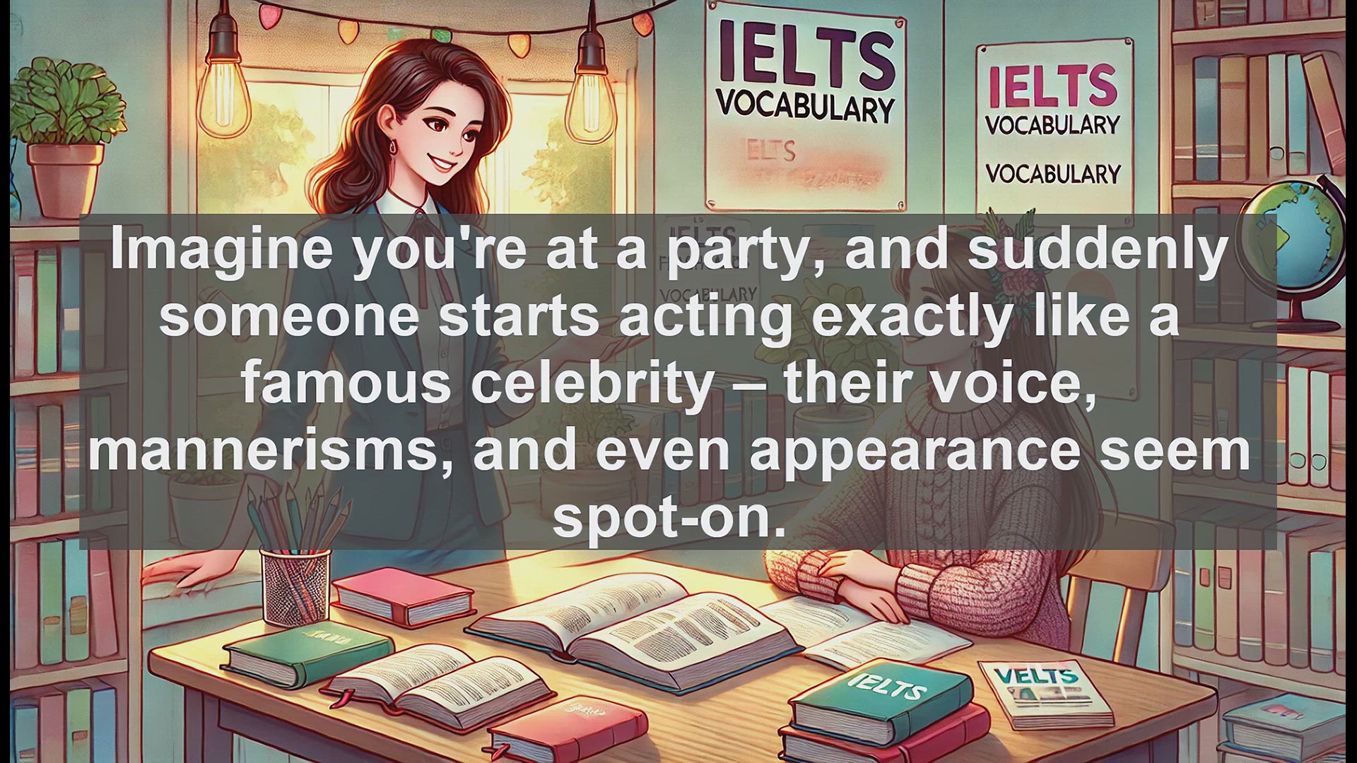 'Video thumbnail for 5000 Must Know IELTS 8.0 Vocabulary - Understanding 'Impersonate': Boost Your IELTS Vocabulary'