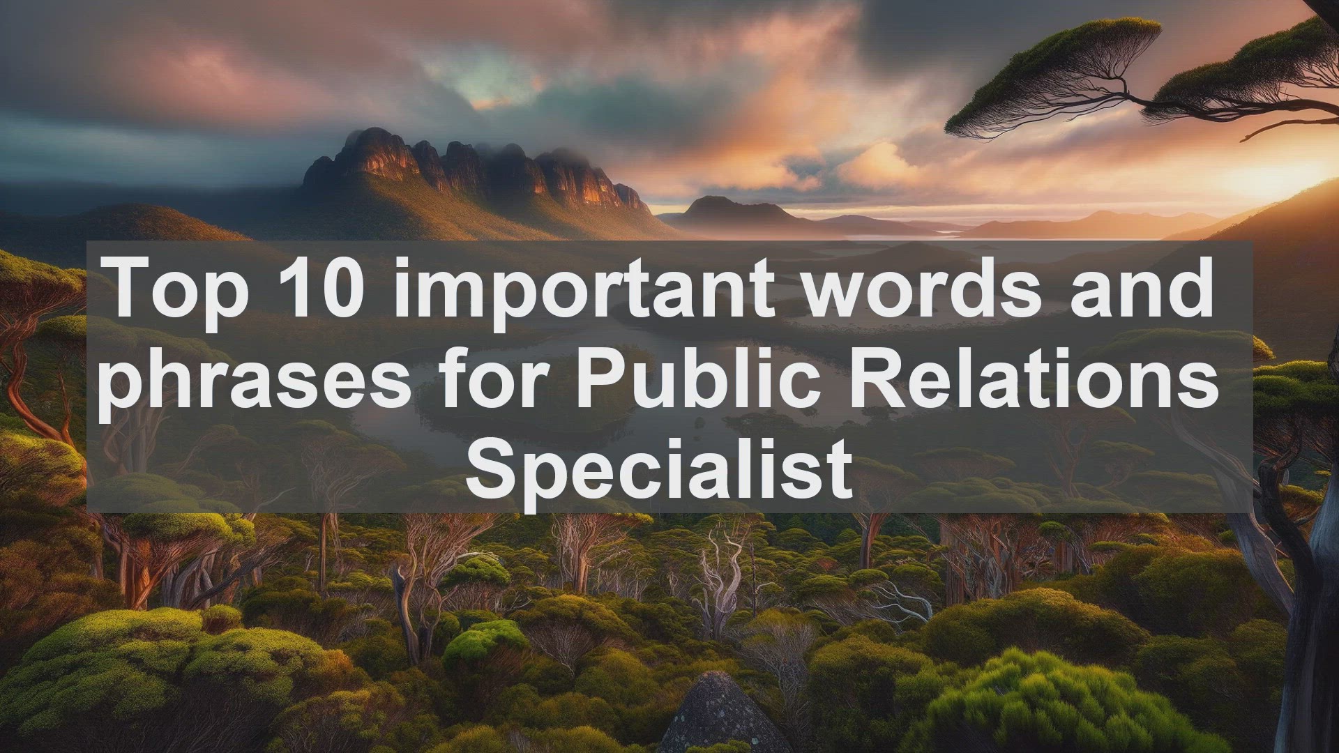 'Video thumbnail for Top 10 important words and phrases for Public Relations Specialist'