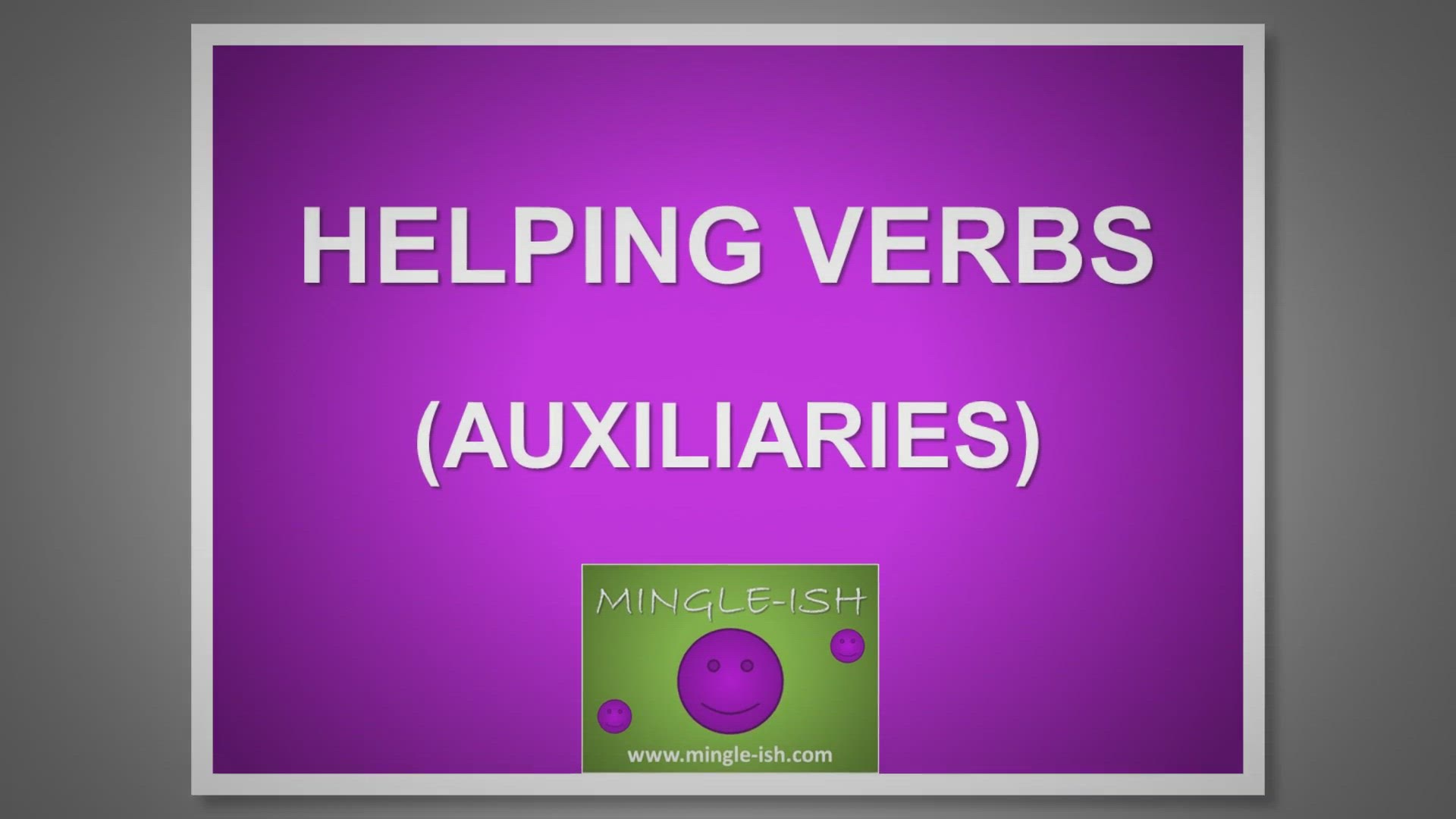 'Video thumbnail for Helping (auxiliary) verbs expressing the PASSIVE VOICE - Grammar lesson'