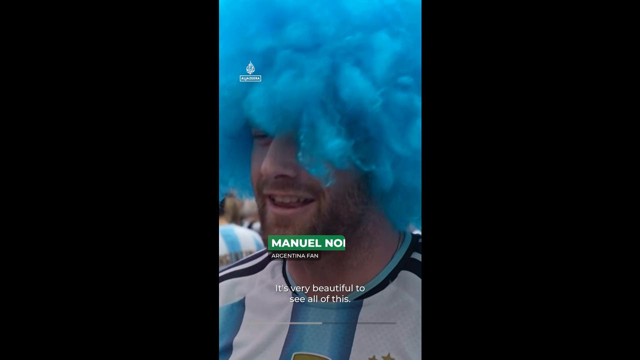 Video thumbnail for Argentina fans flood NYC’s Times Square before World Cup final