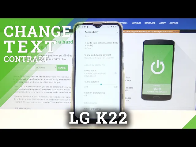 Video thumbnail for How to Enable High Contrast Text in LG K22 – Change Contrast Text