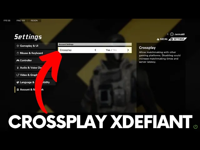 Video thumbnail for How to Enable / Disable Crossplay on XDefiant - PC, XBOX, PlayStation