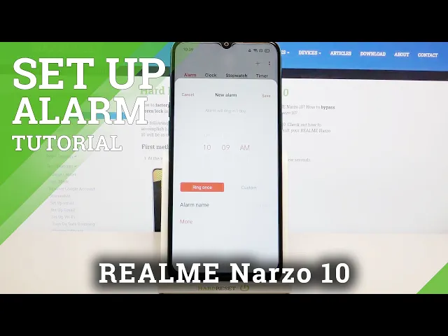 Video thumbnail for How to Set up Alarm Clock on REALME Narzo 10 – Alerts Settings