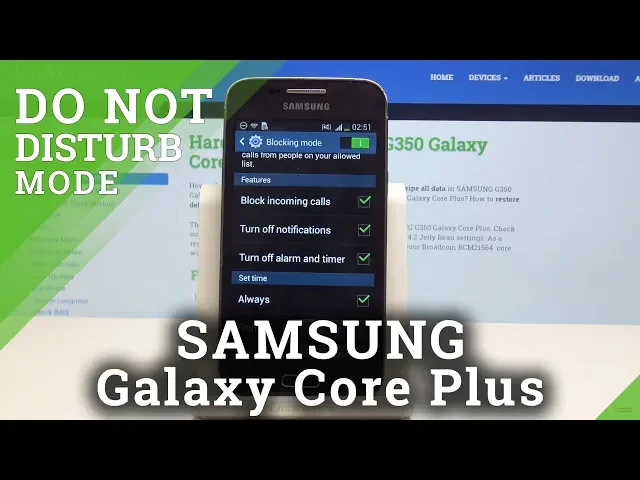 Video thumbnail for How to Enable Do Not Disturb Mode in SAMSUNG Galaxy Core Plus - Mute Sounds