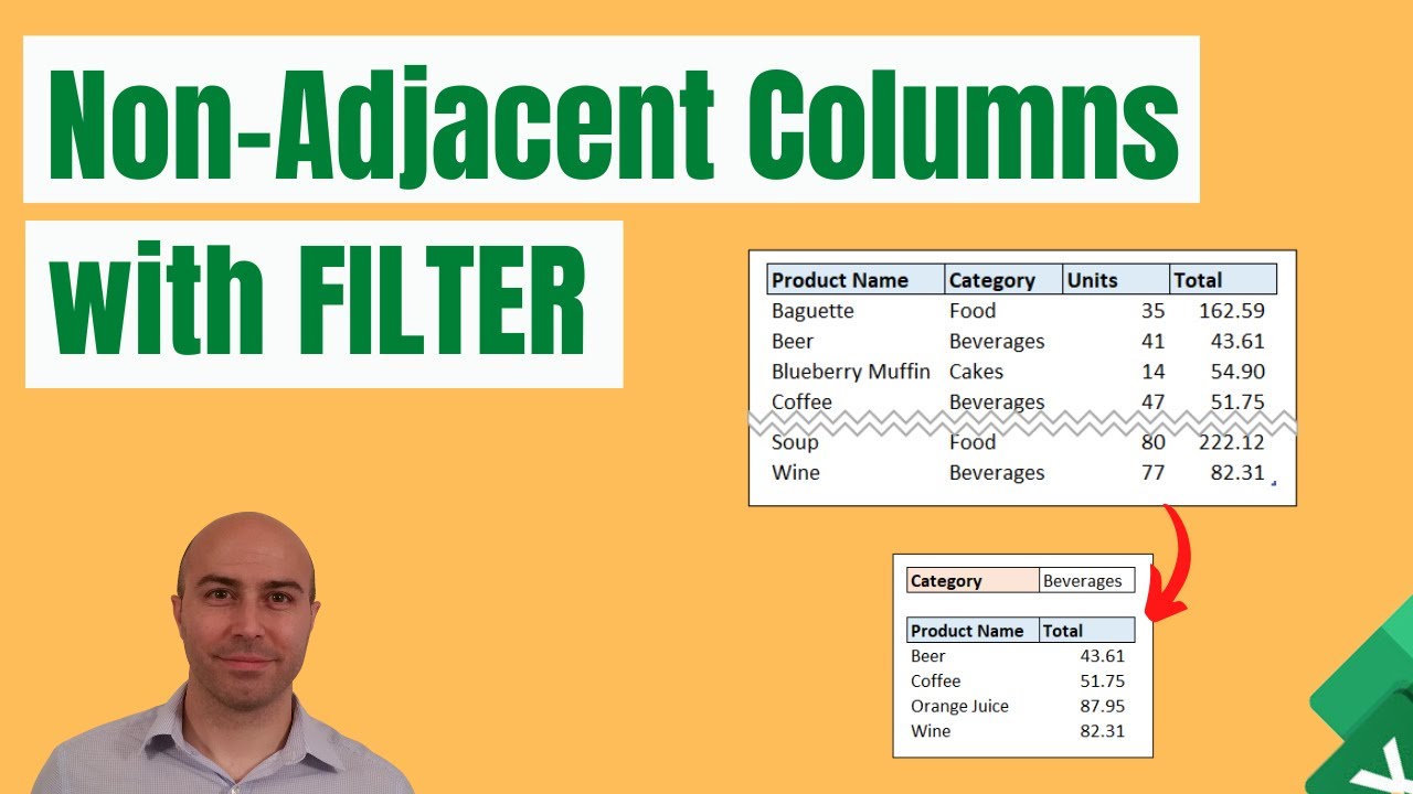 Video thumbnail for Excel FILTER: Non-Adjacent Columns Dynamic Array Formula