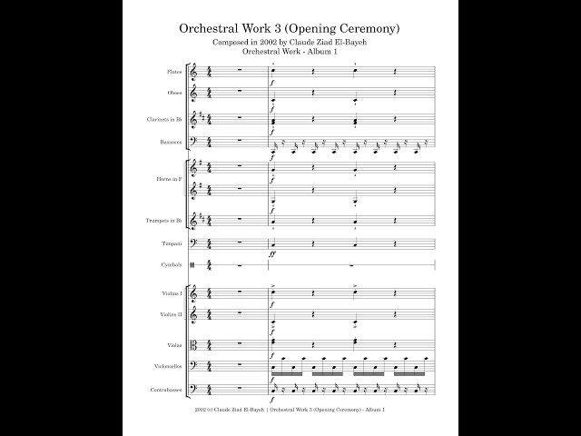Video thumbnail for Claude Ziad El-Bayeh - Orchestral Work 3 (Opening Ceremony) - Composed in 2002