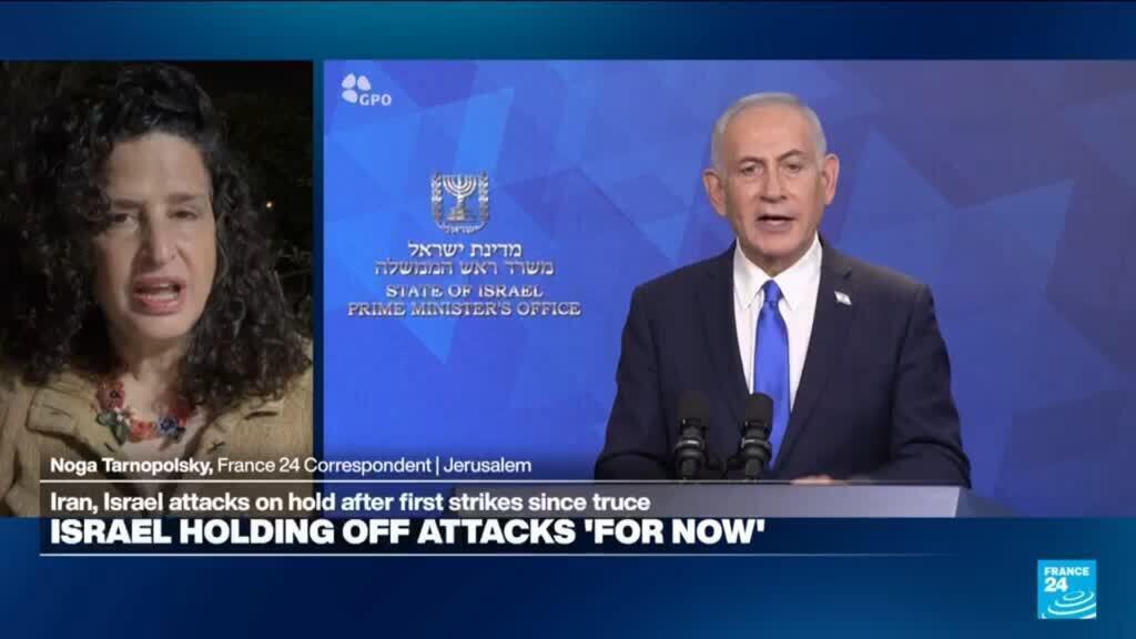 Video thumbnail for Netanyahu says hostilities ceased after Israeli strikes made Iran stop attacks