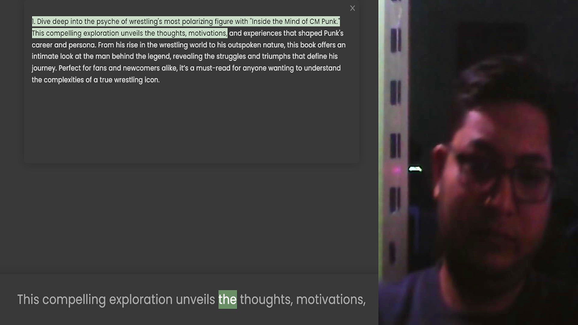 Video thumbnail for 1. Dive deep into the psyche of wrestling's most polarizing figure with Inside the Mind of CM Punk. This compelling exploration unveils the thoughts, motivations, and experiences that shaped Punk's career and persona. From his rise in the