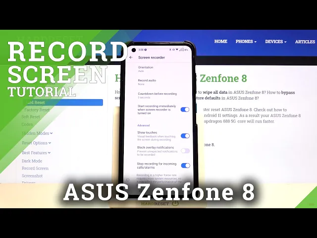Video thumbnail for How to Set Up Screen Touches in Screen Recorder in ASUS Zenfone 8