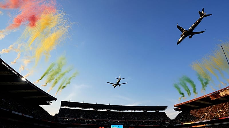 Video thumbnail for South Africa airline causes uproar after daring stadium flyover
