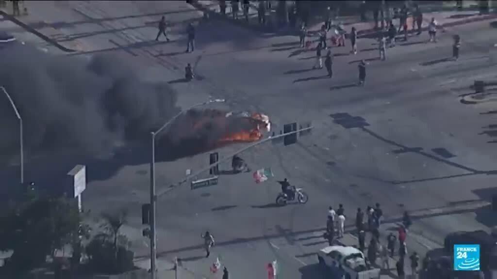 Video thumbnail for Protesters rally against immigration agents for second day in LA