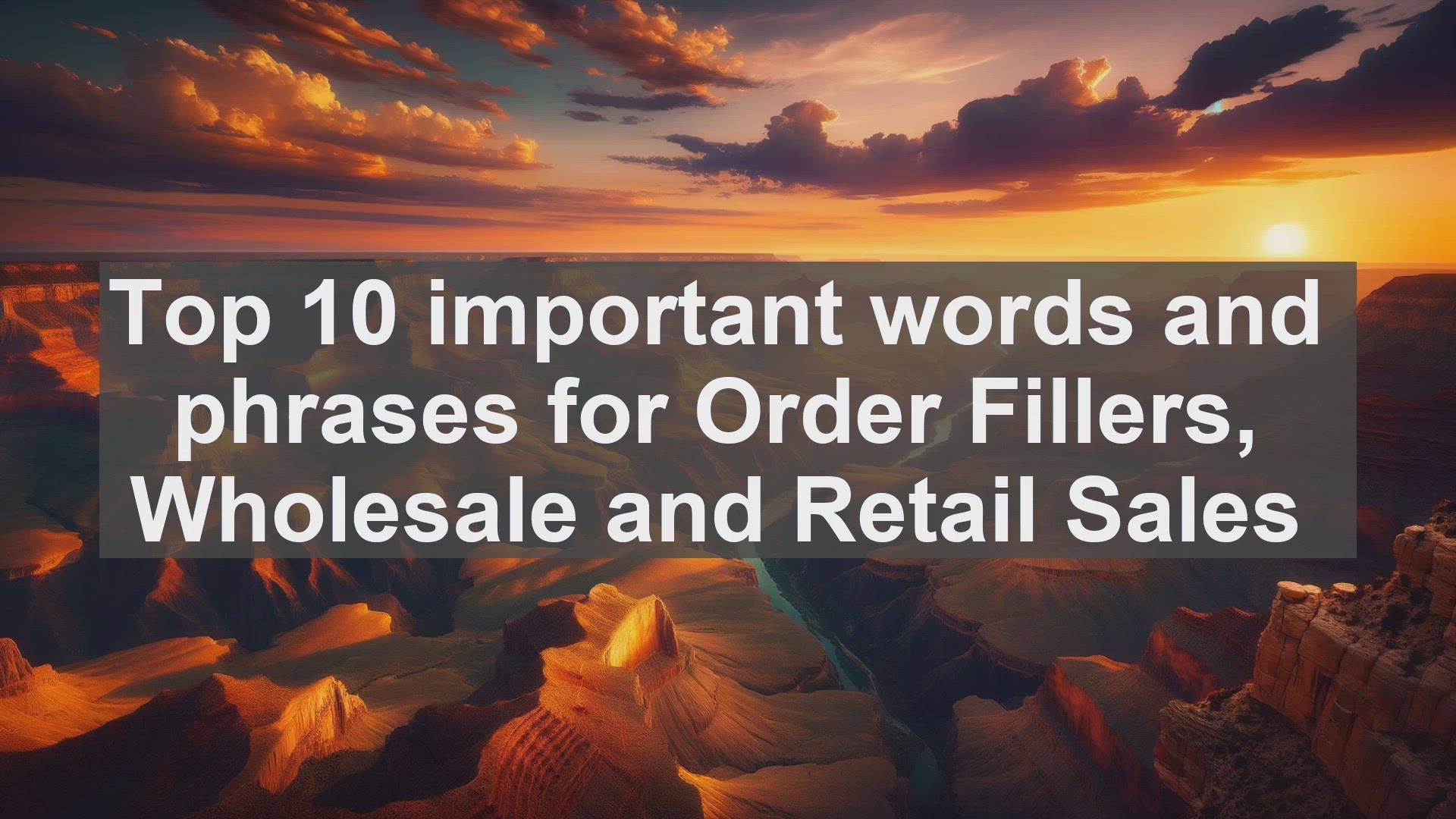 'Video thumbnail for Top 10 important words and phrases for Order Fillers Wholesale and Retail Sales'