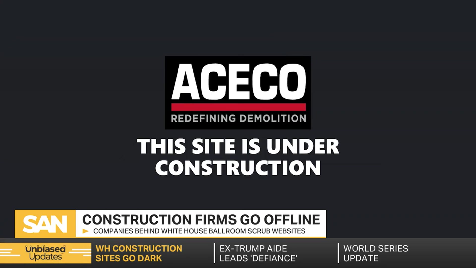 'Video thumbnail for Construction companies behind White House ballroom scrub websites'