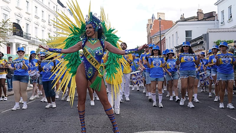Video thumbnail for Notting Hill Carnival kicks off in a burst of colour and Caribbean tradition