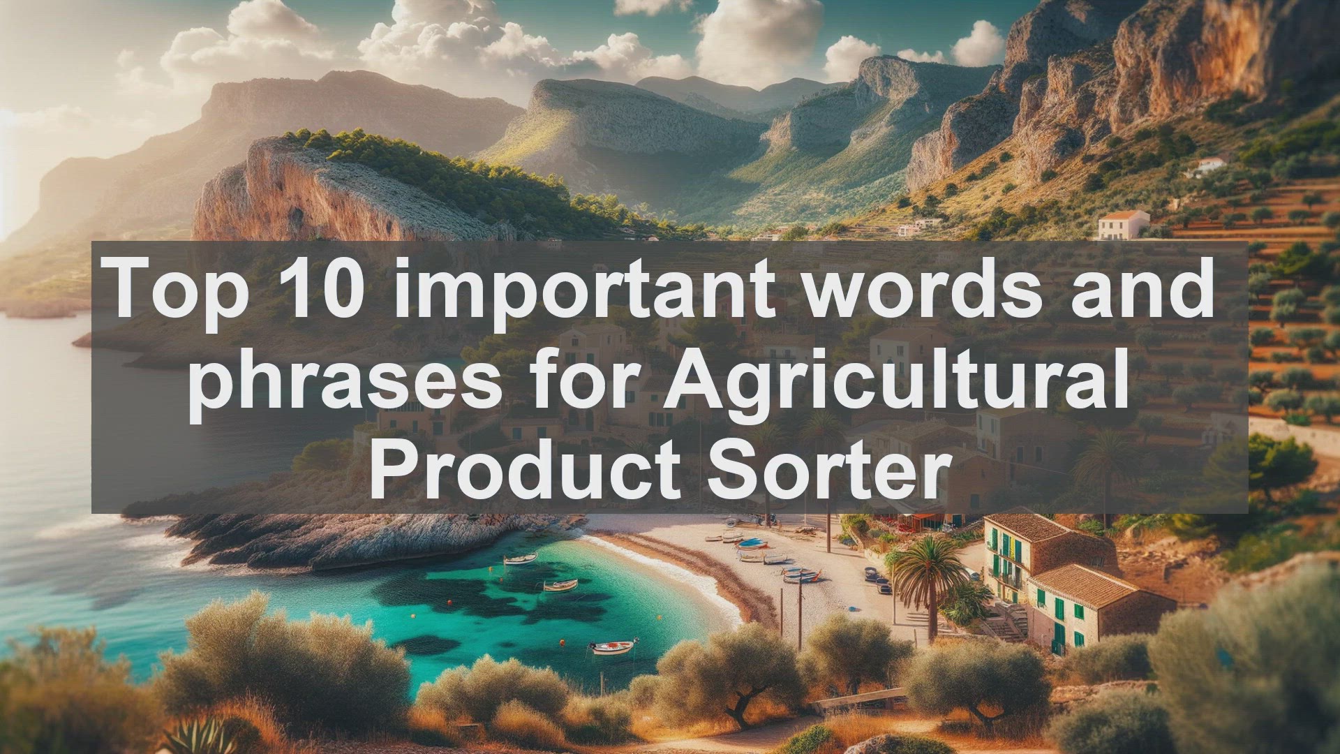 'Video thumbnail for Top 10 important words and phrases for Agricultural Product Sorter'