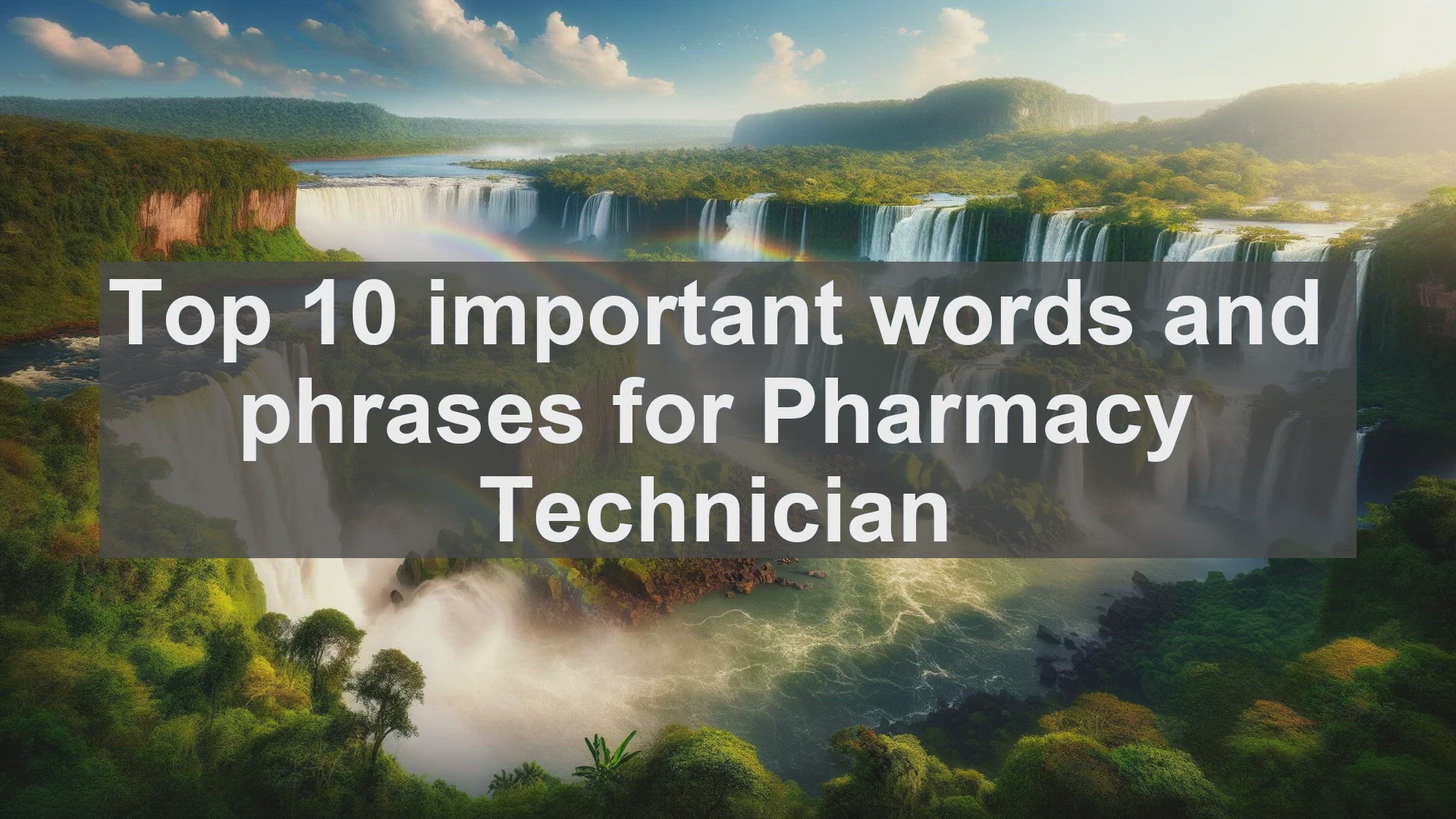 'Video thumbnail for Top 10 important words and phrases for Pharmacy Technician'