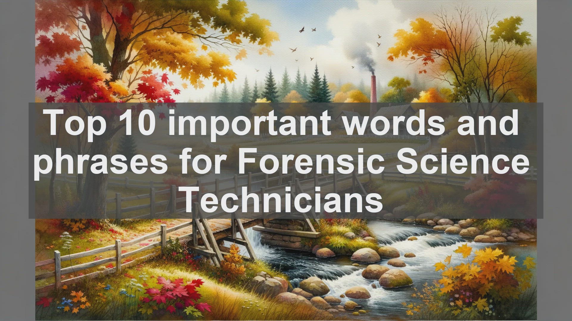 'Video thumbnail for Top 10 important words and phrases for Forensic Science Technicians'