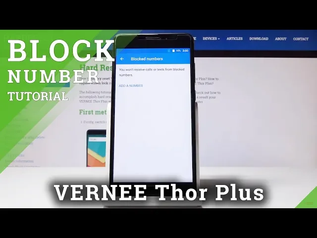Video thumbnail for How to Block Number in VERNEE Thor Plus - Create Blacklist