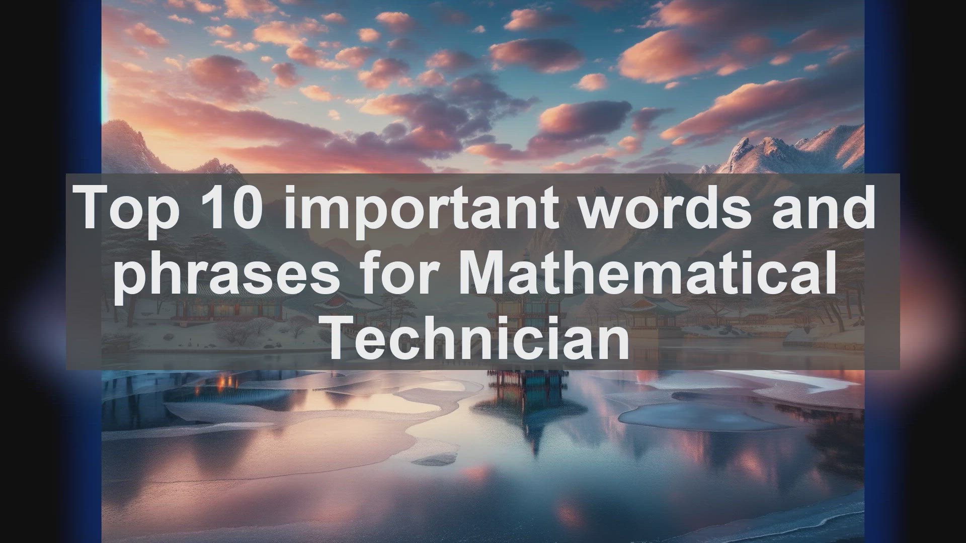 'Video thumbnail for Top 10 important words and phrases for Mathematical Technician'