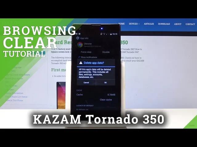 Video thumbnail for How to Clear Browsing Data in KAZAM Tornado 350 - Reset Browsing History