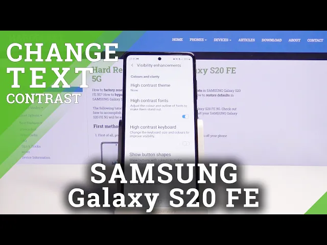 Video thumbnail for How to Activate High Contrast Text on SAMSUNG Galaxy S20 FE 5G – Display Settings