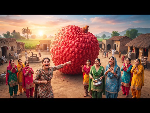 Video thumbnail for 🍒 World's Biggest Lychee! | 😱Tiny Punjabi Women Village Cooking Adventure 🍒