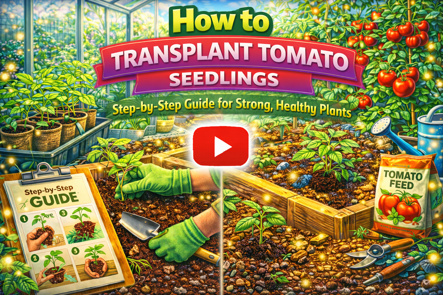 Video thumbnail for How to Transplant Tomato Seedlings | Step-by-Step Guide for Strong, Healthy Plants