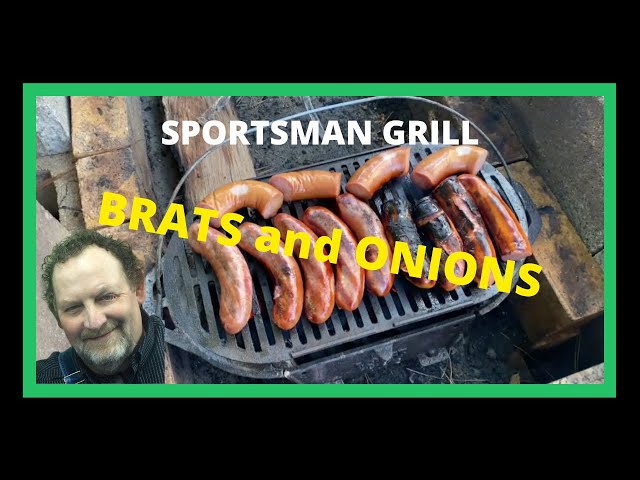 Video thumbnail for Lodge Sportsman Grill Brats and Summer Sausage With Grilled Onions