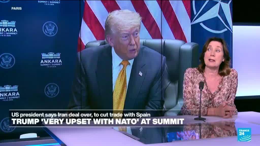 Video thumbnail for From Spain trade to Greenland threats: Key points from Trump's NATO comments