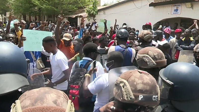 Video thumbnail for Protests erupt in Gambia after re-arrest of acquitted siblings