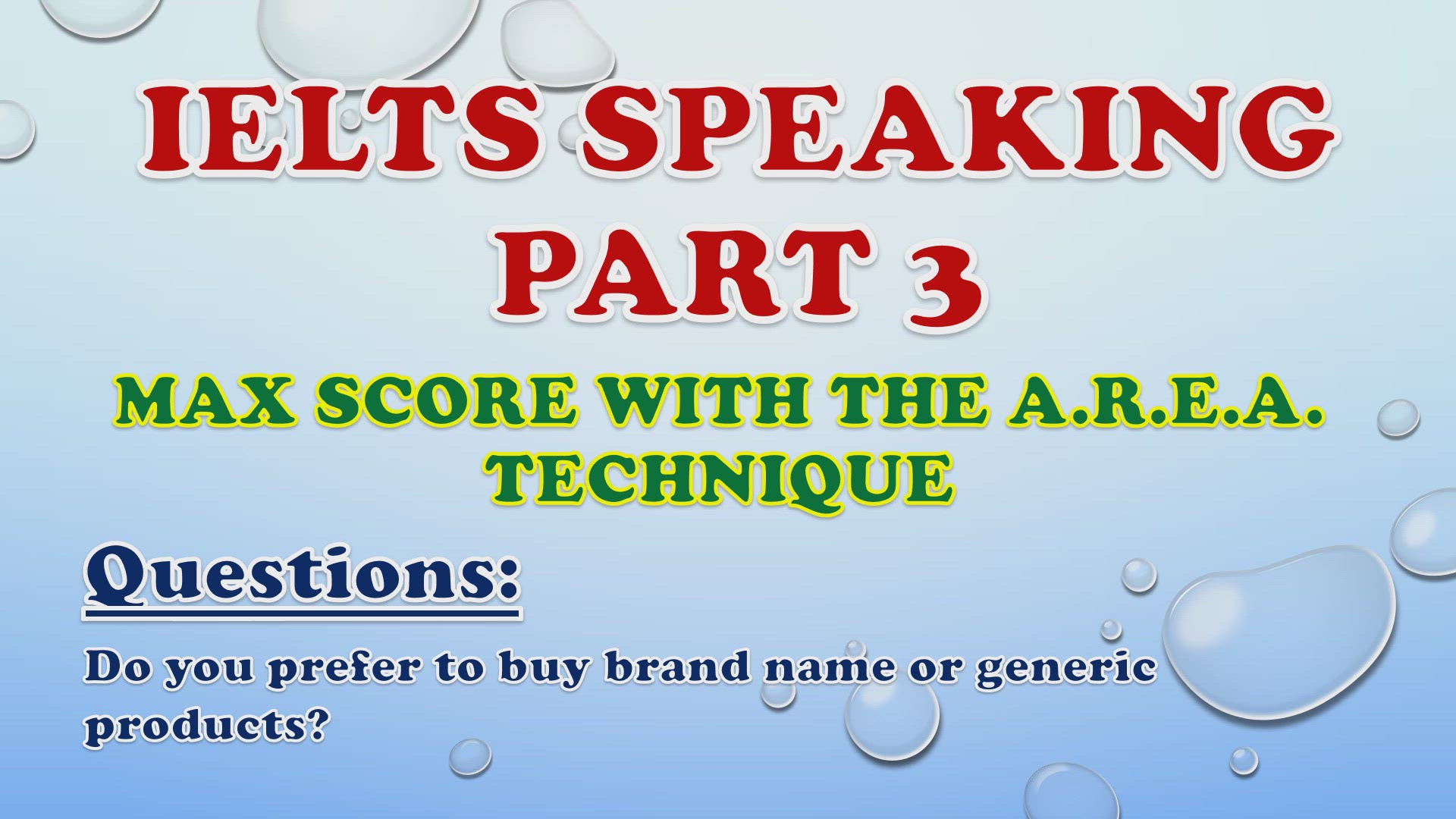 'Video thumbnail for Do you prefer to buy brand name or generic products? - IELTS Speaking Part 3'