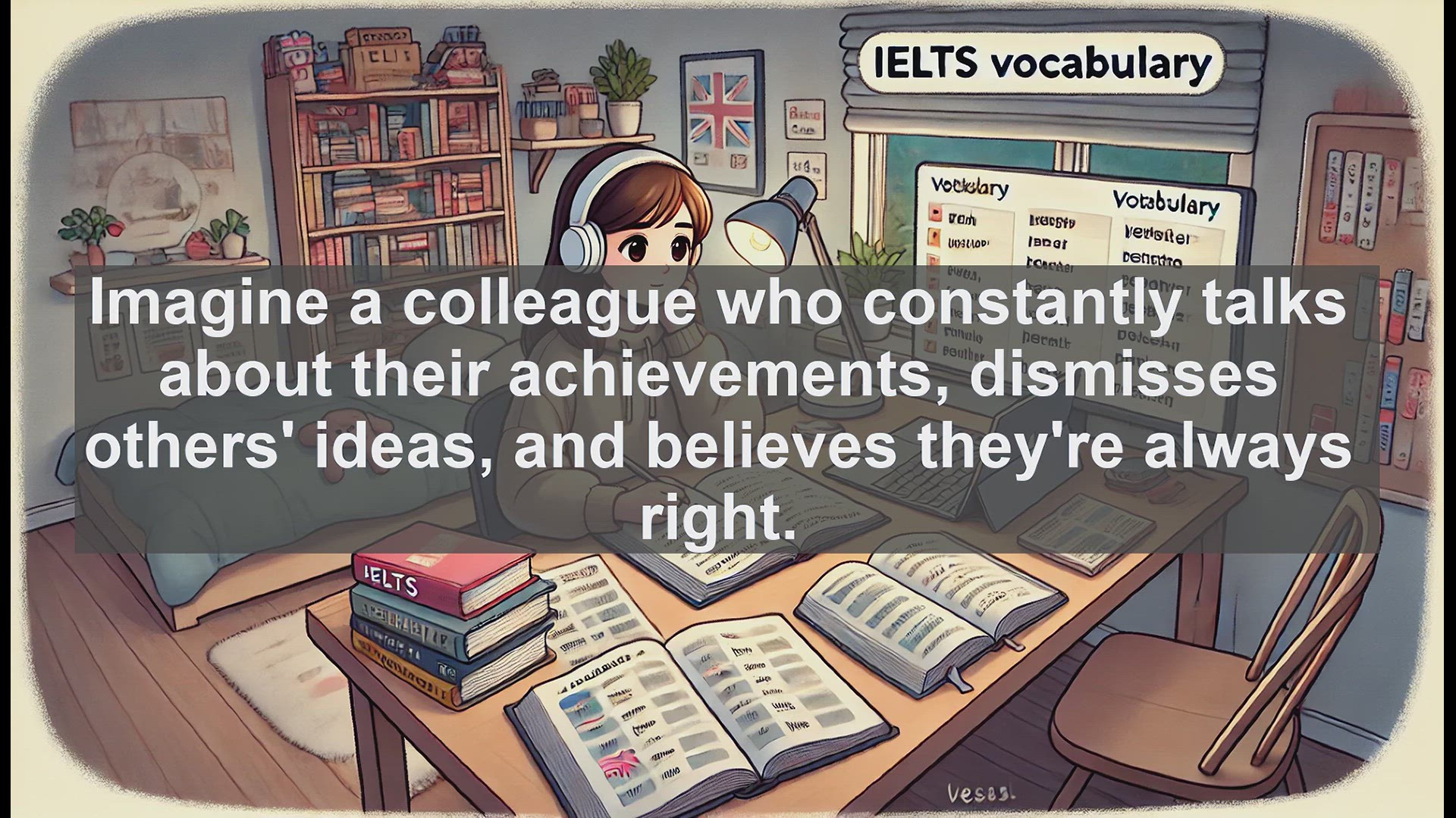 'Video thumbnail for 5000 Must Know IELTS 8.0 Vocabulary - Egotism: Understanding Self-Importance in Everyday Life'