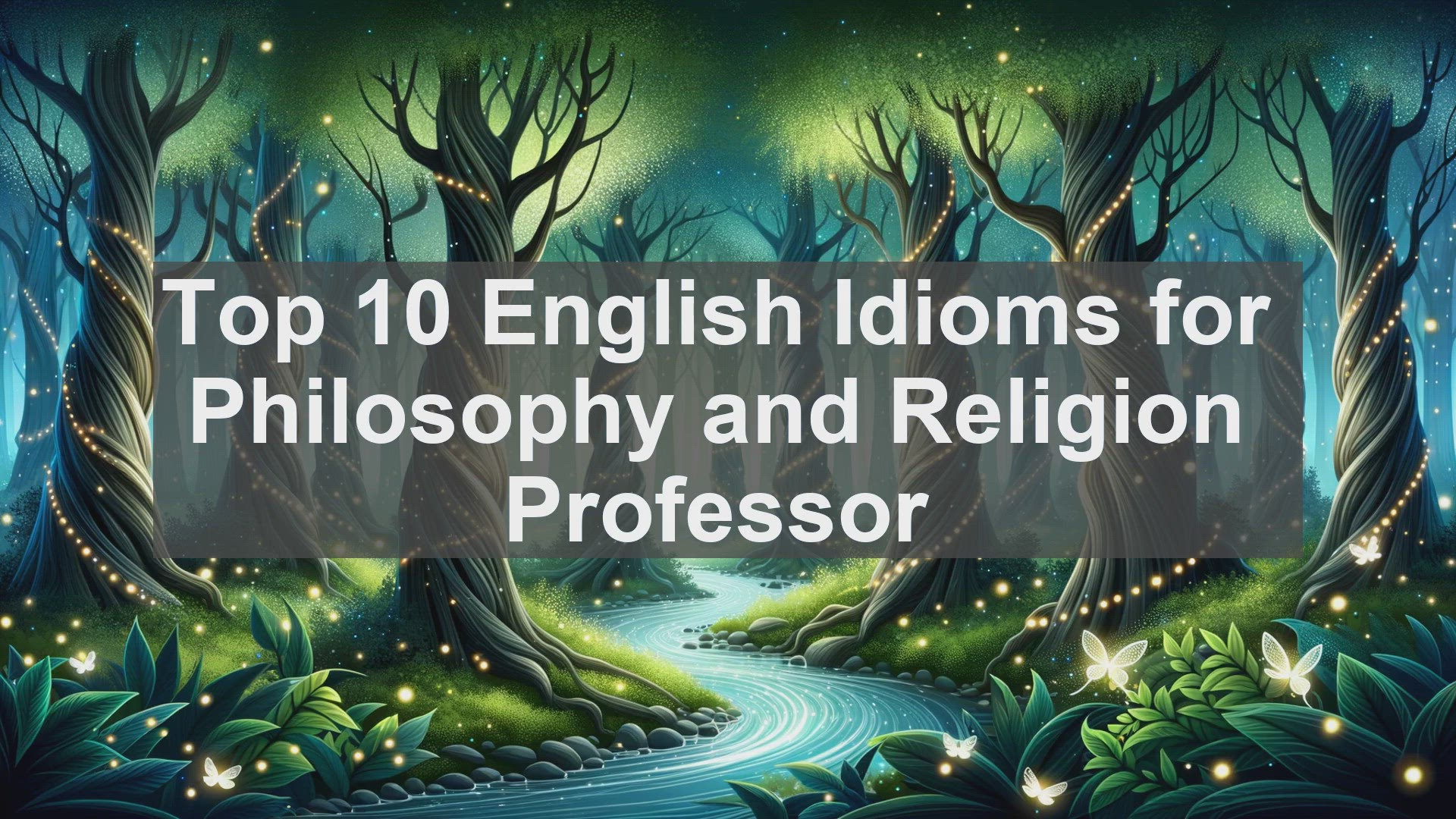 'Video thumbnail for Top 10 English Idioms for Philosophy and Religion Professor'
