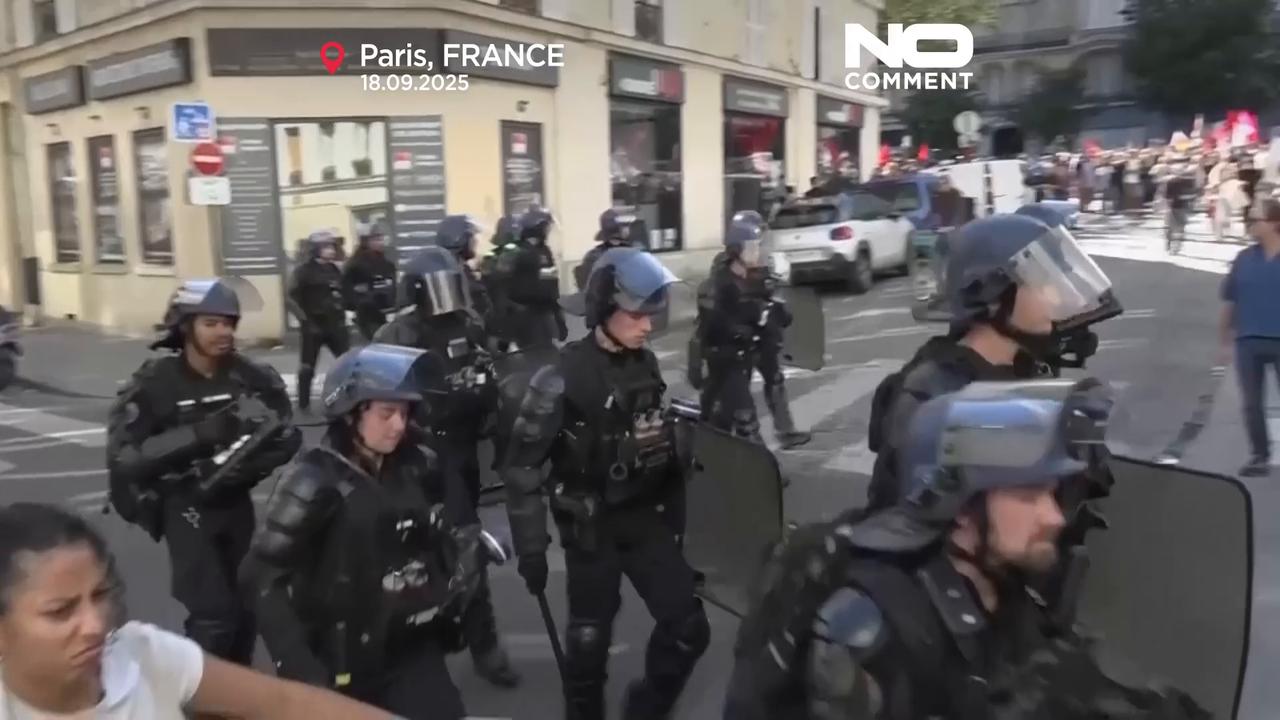 'Video thumbnail for Protests erupt in Nantes over Macron’s public service cuts'