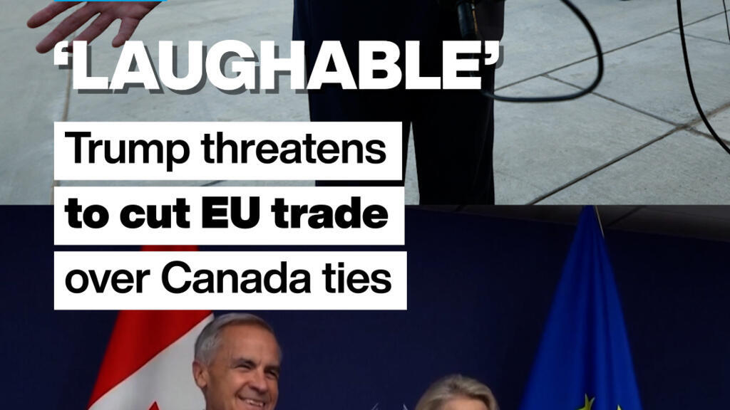 Video thumbnail for ‘Laughable’: Trump threatens to cut EU trade over Canada ties