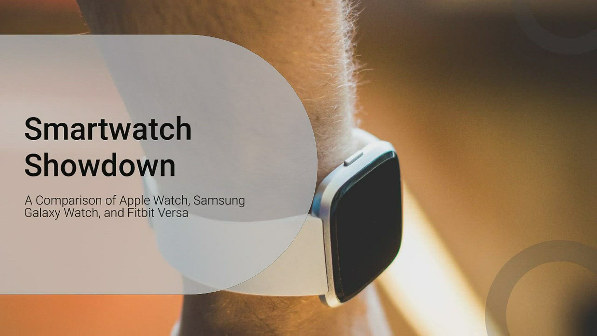 Video thumbnail for Smartwatch Showdown: A Comparison of Apple Watch, Samsung Galaxy Watch, and Fitbit Versa