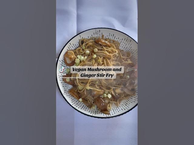 'Video thumbnail for This vegan mushroom and ginger stir fry is ready in 15 minutes! #vegancuisine'