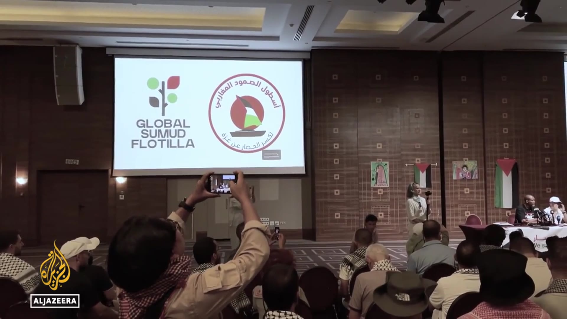 'Video thumbnail for Activists say second Gaza-bound flotilla boat in Tunisia hit by suspected drone strike'