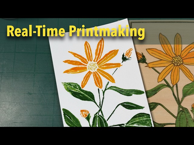 Video thumbnail for Orange Asters Provincetown Print | Real-Time Printmaking