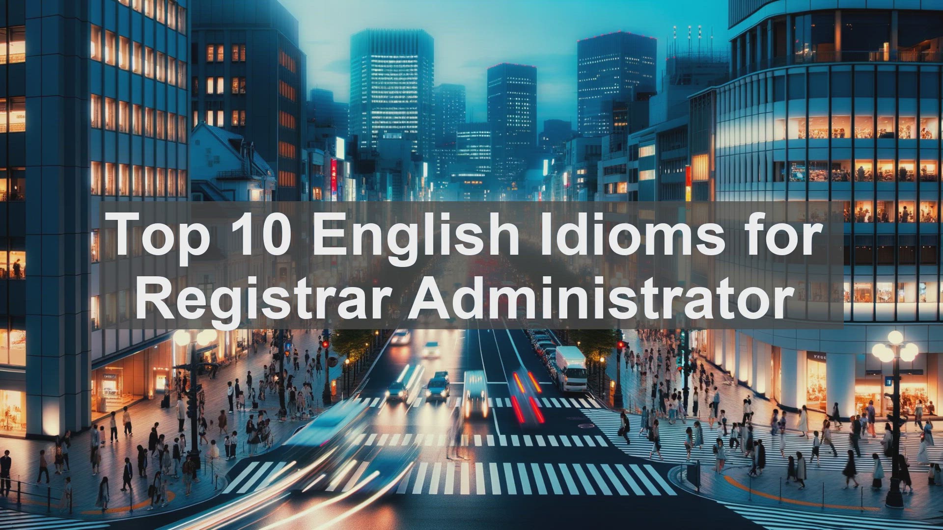 'Video thumbnail for Top 10 English Idioms for Registrar Administrator'