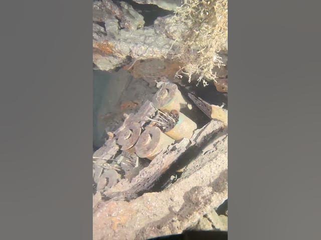 Video thumbnail for Found Unexploded Bombs on a Sunken Warship #technicaldiving #wreckdiving #discovery