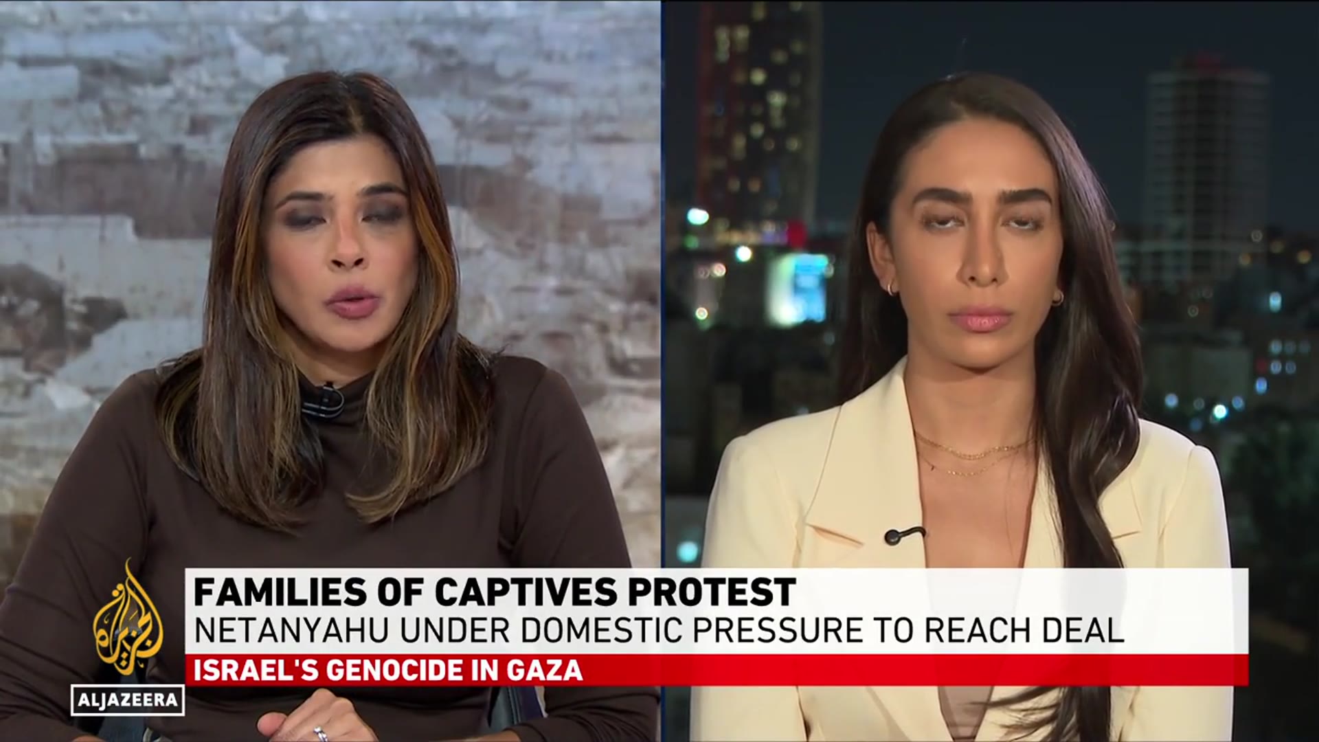 'Video thumbnail for Thousands protest in Tel Aviv demanding Gaza ceasefire and hostage release'