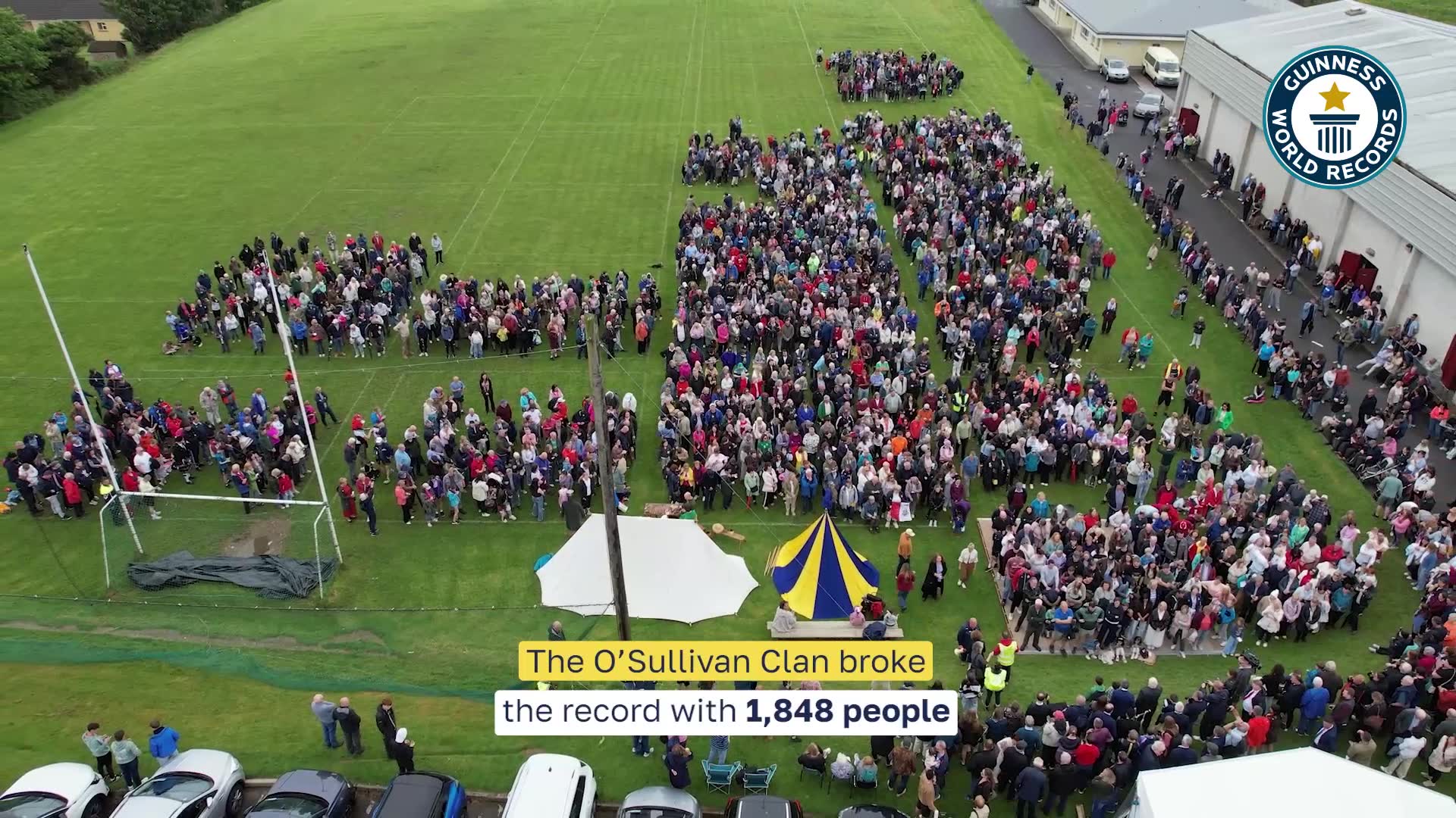 Video thumbnail for Largest gathering of people with the same surname - 1,848 people with the name Sullivan/O'Sullivan