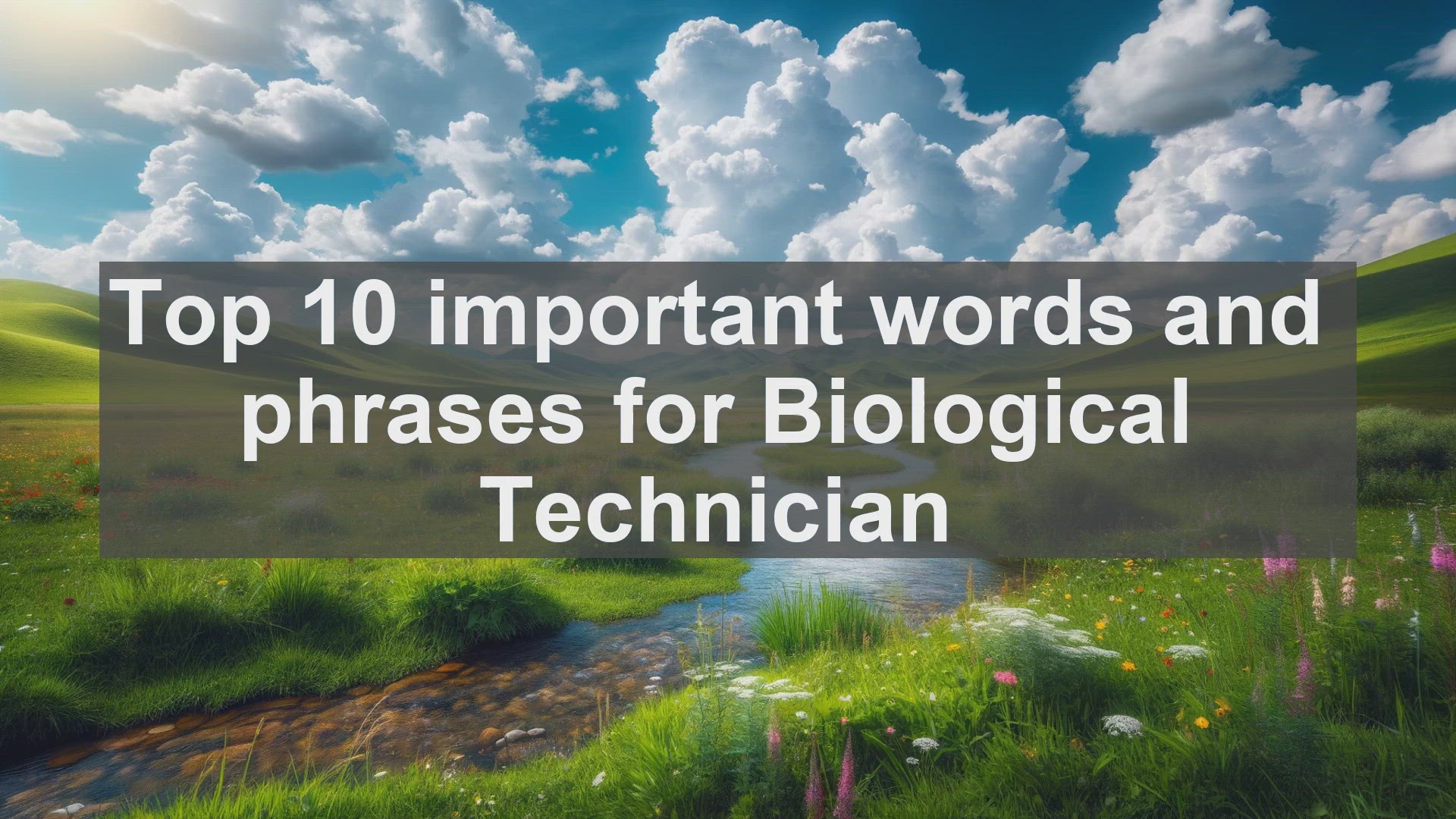 'Video thumbnail for Top 10 important words and phrases for Biological Technician'