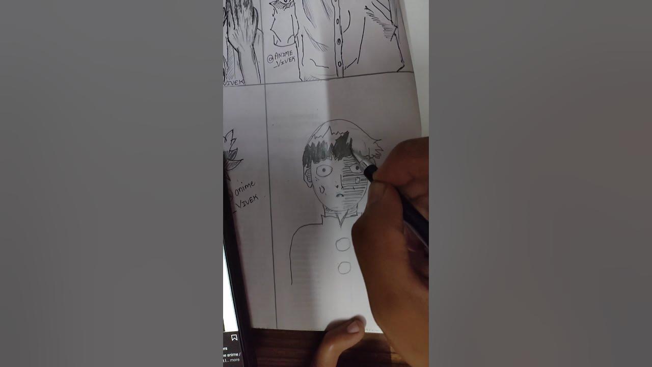 Video thumbnail for Timelapse Drawing Mob from mob psycho 100 #shorts