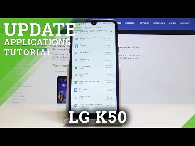 Video thumbnail for How to Check for Updates Applications in LG K50 - Install Latest App Version