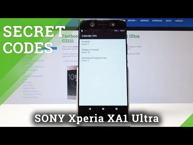 Video thumbnail for Secret Codes SONY Xperia XA1 - Hidden Modes / Advanced Info