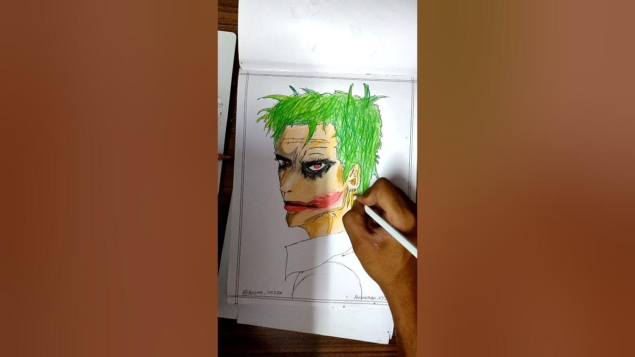 Video thumbnail for Speed Drawing Roronoa Zoro As The Joker From DC | Anime Art