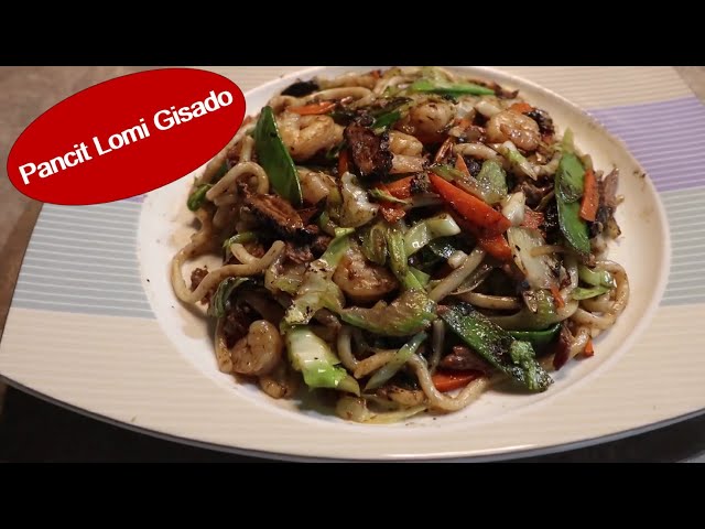 Video thumbnail for Pancit Lomi Gisado with Beef, Shrimp and Vegetables